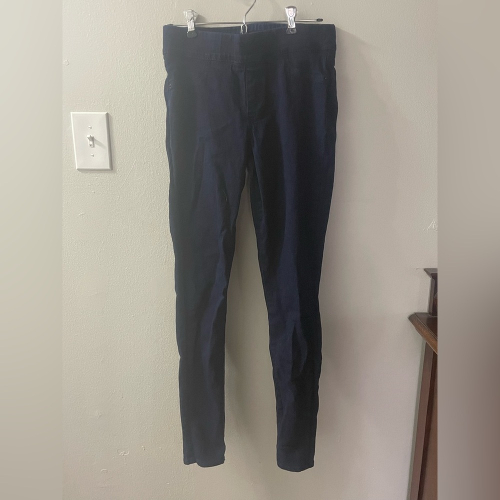 Women’s Old Navy Super Skinny Mid Rise 6 Long Slip On Dark Wash Jeans Tote11
